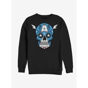 Captain America Marvel Superhero Face Graphic Sweatshirt